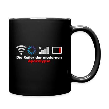 Reiter der modernen Apokalypse Geschenk nerd wlan - Tasse einfarbig - Schwarz - Rechts