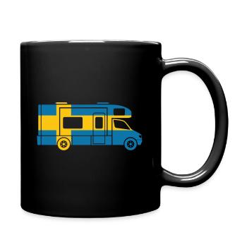 Schweden Wohnmobil Natur Urlaub Tour Geschenk - Tasse einfarbig - Schwarz - Rechts