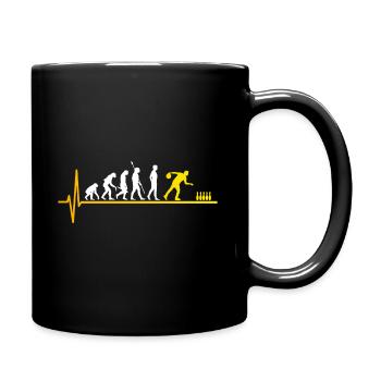 Bowling skittles evolution heartbeat - Full Colour Mug - black - Right