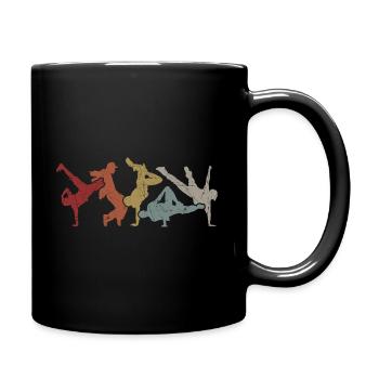 Retro B-Boy Breakdance Vintaga B-Girl Street Dance - Tasse einfarbig - Schwarz - Rechts