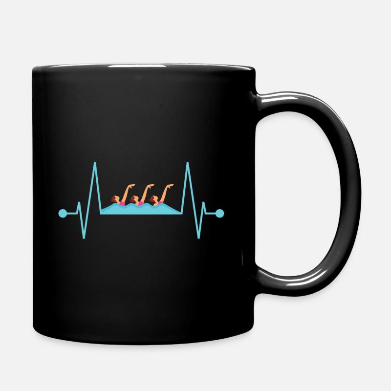 Nage synchrone Rythme cardiaque - Mug uni - noir