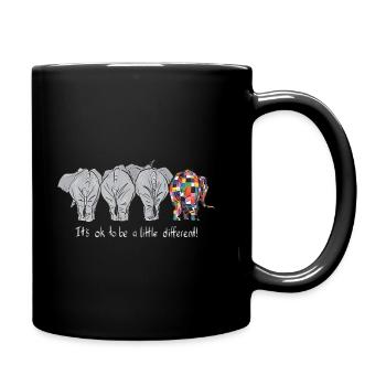 Elephant T-Shirt It's Ok To Be A Little Different - Full Colour Mug - black - Right