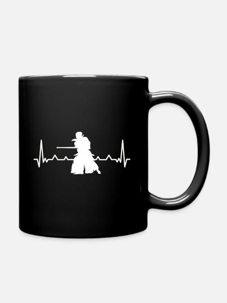 Heartbeat Kendo Japanischer - Tasse einfarbig - Schwarz
