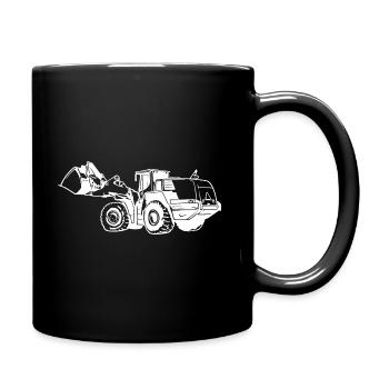 Lademaschine Silhouette Radlader Steinbruch - Tasse einfarbig - Schwarz - Rechts
