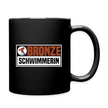 Schwimmer Schwimmen Bronze Geschenk - Tasse einfarbig - Schwarz - Rechts