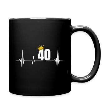 40e anniversaire 40 ans Herzschlag Krone - Mug uni - noir - Droite