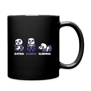Eating Sleep Gaming Gamer Panda Game Console - Full Colour Mug - black - Right