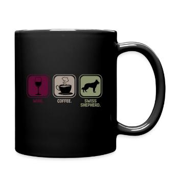 Blanc Blanc Berger Suisse Vin Dicton - Mug uni - noir - Droite