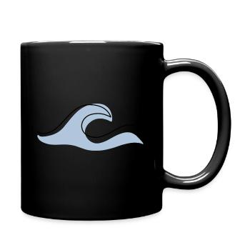 Welle Wellen Boho - Tasse einfarbig - Schwarz - Rechts