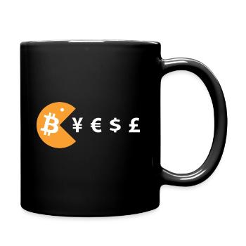 Bitcoin Eat Them All - Full Colour Mug - black - Right
