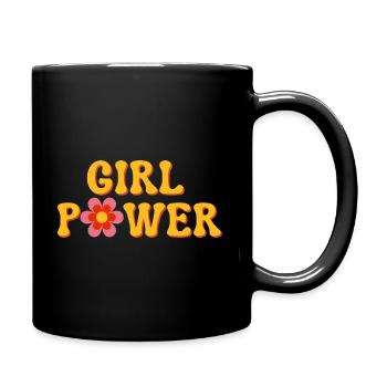 GIRL POWER FLOWER - Full Colour Mug - black - Right