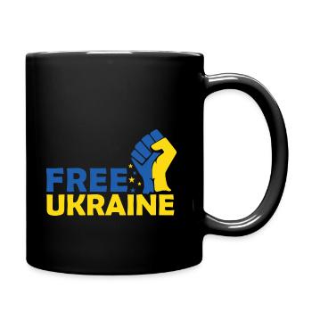 Free Ukraine - Tasse einfarbig - Schwarz - Rechts