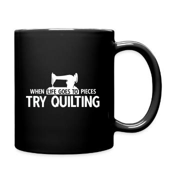 Quilten von Tagesdecken - Tasse einfarbig - Schwarz - Rechts