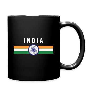 Inde - drapeau et armoiries - Mug uni - noir - Droite