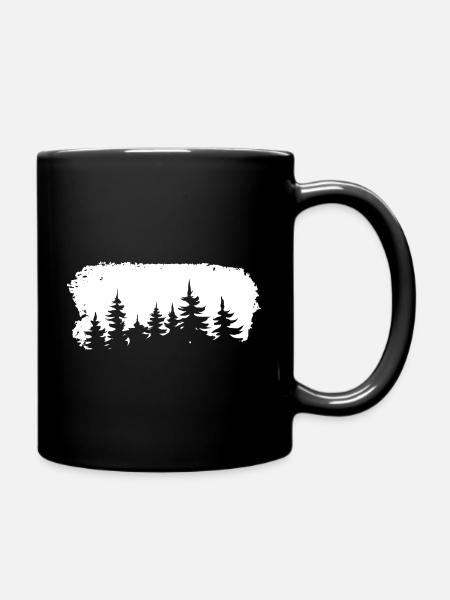 Over the Forest weiß - Tasse einfarbig - Schwarz