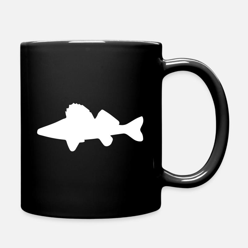 Pikeperch - Sander lucioperca - angler, fish - Full Colour Mug - black