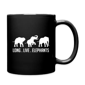 Es lebe die Elefanten - Tasse einfarbig - Schwarz - Rechts