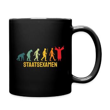 Staatsexamen Geschafft Evolution - Tasse einfarbig - Schwarz - Rechts