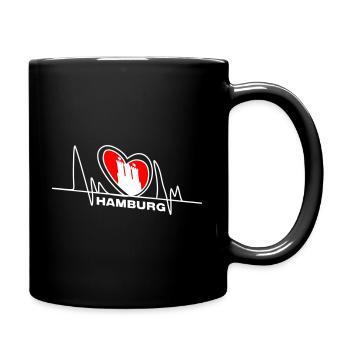Hamburger Herzschlag - Tasse einfarbig - Schwarz - Rechts