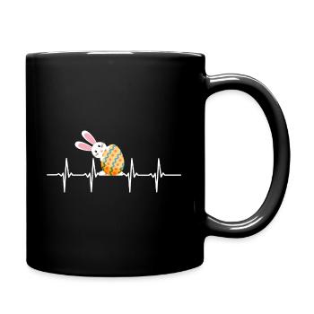 Lapin de Pâques Heartbeat Oeuf de Pâques Pâques Pâques Pâques - Mug uni - noir - Droite