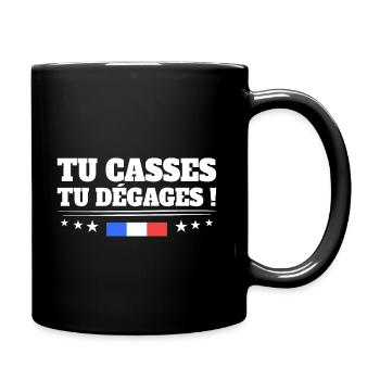 Slogan Droite Drapeau Français France - Mug uni - noir - Droite