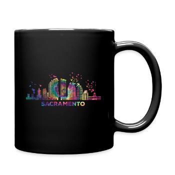 Sacramentan Colorful Skyline Sacramento - Full Colour Mug - black - Right