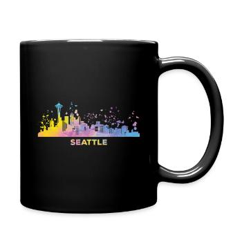 Seattleite Skyline Seattle - Full Colour Mug - black - Right