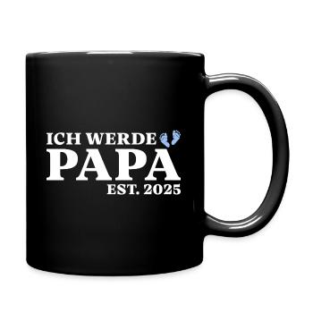 Ich werde Papa 2025 Schwangerschaft verkünden - Tasse einfarbig - Schwarz - Rechts