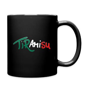 Tiramisu grün weiß rot Italia design - Tasse einfarbig - Schwarz - Rechts