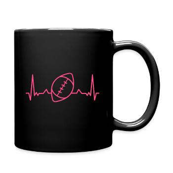 I love Football I love Rugby American Football - Full Colour Mug - black - Right