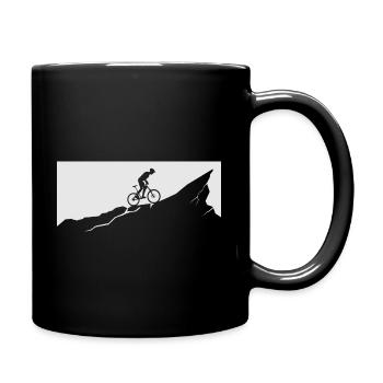 Cycling gift for grandpa and cyclist on MTB - Full Colour Mug - black - Right