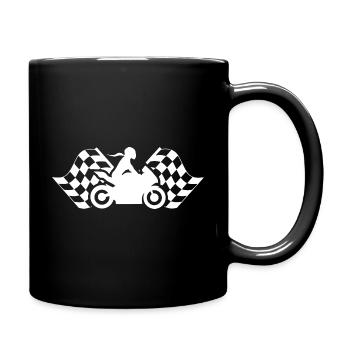 Motocycliste de course de moto femme - Mug uni - noir - Droite