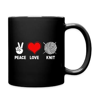 Crochet Yarn Knitting Thread Needle Sewing Wool - Full Colour Mug - black - Right