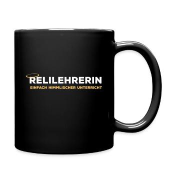 Relilehrerin Einfach himmlischer Unterricht Reli - Tasse einfarbig - Schwarz - Rechts