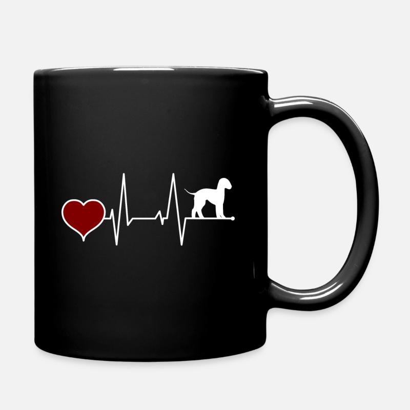 Bedlington Terrier Herzschlag - Tasse einfarbig - Schwarz