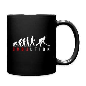 Die Evolution des Hockey Feldhockey als Geschenk - Tasse einfarbig - Schwarz - Rechts