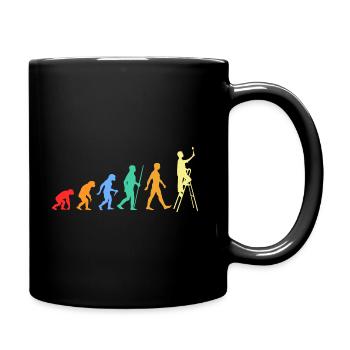 Bunte Evolution Design für Maler und Lackierer - Tasse einfarbig - Schwarz - Rechts