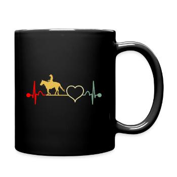 Westernreiten Western Herzschlag für Westernreiter - Tasse einfarbig - Schwarz - Rechts