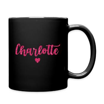 Charlotte Heart Pink - Full Colour Mug - black - Right
