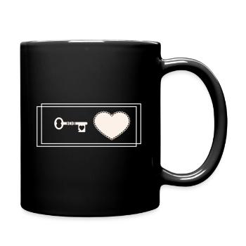 Cœur avec clé - Mug uni - noir - Droite