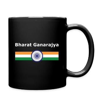 Bharat Ganarajya - Fahne und Wappen - Tasse einfarbig - Schwarz - Rechts