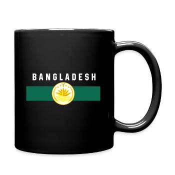 Bangladesh - flag and coat of arms, water lily - Full Colour Mug - black - Right
