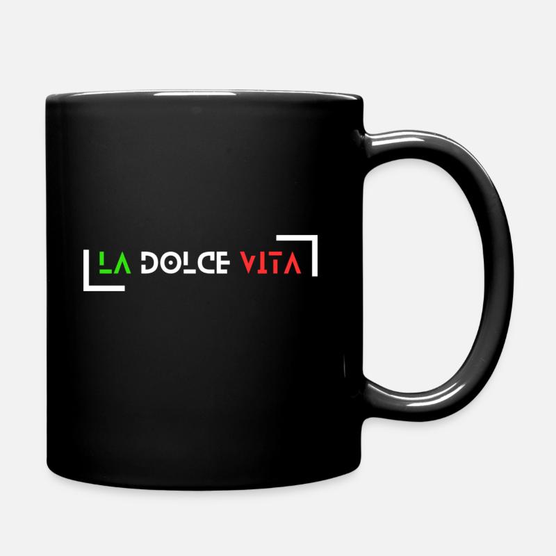 La dolce vita bella italia - Tasse einfarbig - Schwarz