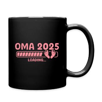 Werdende Oma 2025 loading Großeltern - Tasse einfarbig - Schwarz - Rechts