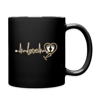 OB Nurse Love Heartbeat - Full Colour Mug - black - Right