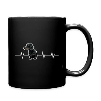 Kleiner Hund, großes Herz - Dackel Edition - Tasse einfarbig - Schwarz - Rechts