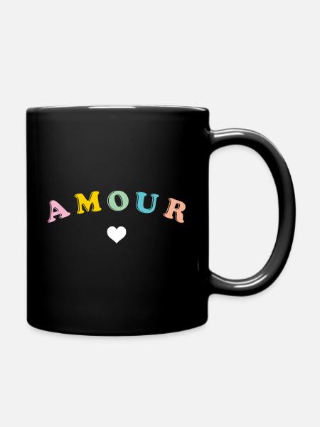 Liebe Grafik - Tasse einfarbig - Schwarz