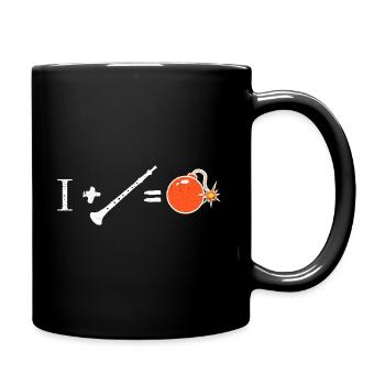 Je clarinette = bombe - Mug uni - noir - Droite