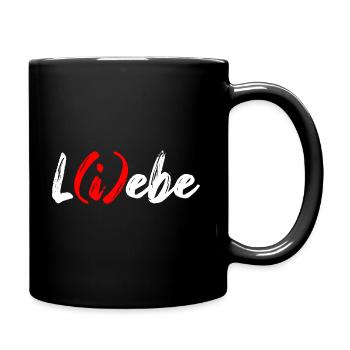 L(i)ebe Lebe Motivation Positiv Denken Geschenk - Tasse einfarbig - Schwarz - Rechts
