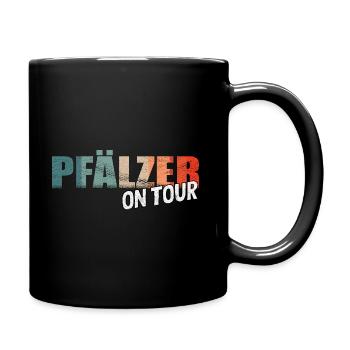 Pfälzer On Tour Vintage Lustig Geschenk Pälzer - Tasse einfarbig - Schwarz - Rechts